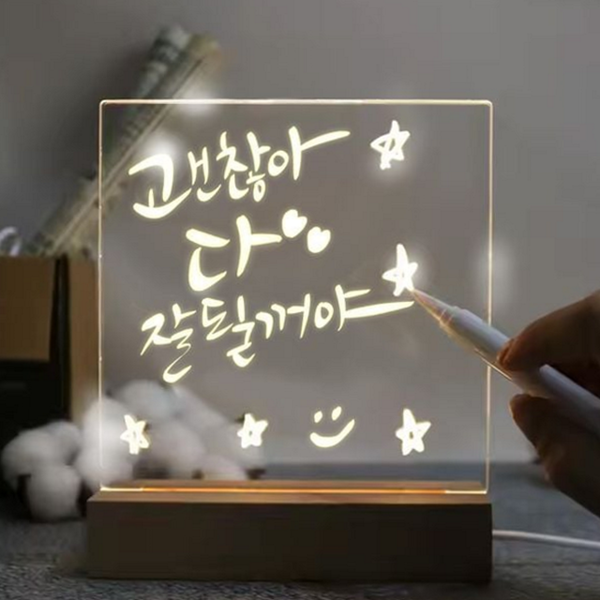 인테리어 led 메모 보드 탁상 스탠드 메모 보드 아크릴 - 메인 이미지