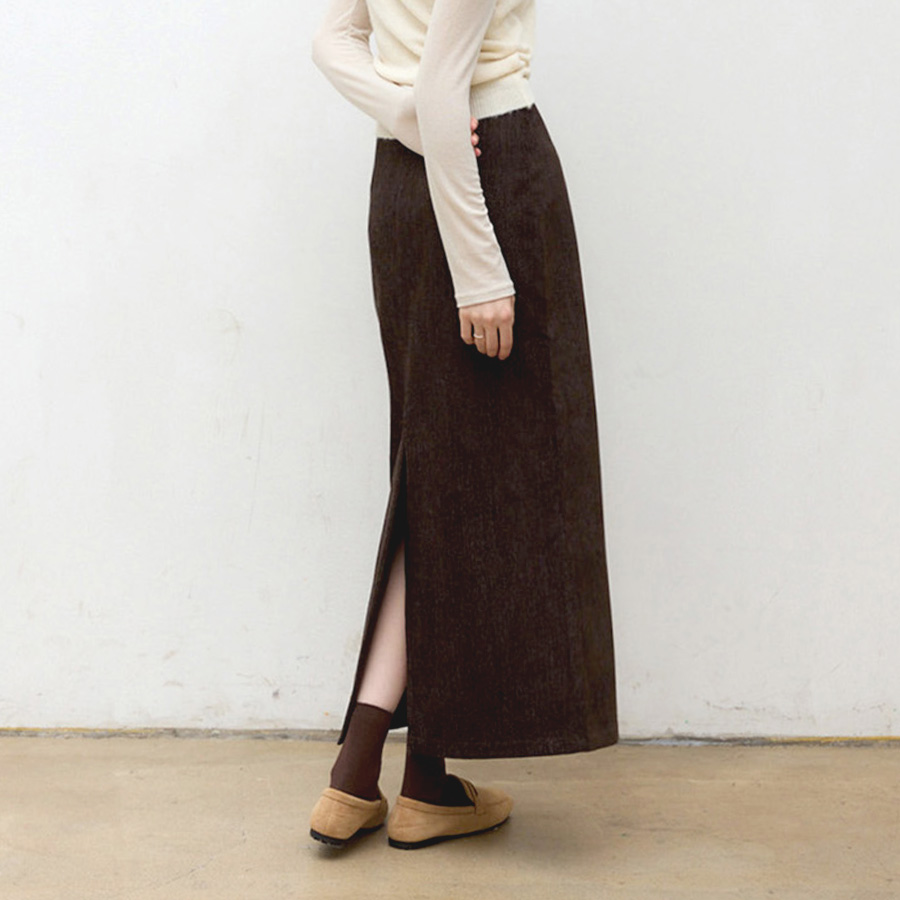 리얼쉘 포인트 에이치라인 스커트 (BROWN, 2 SIZE) - 메인 이미지