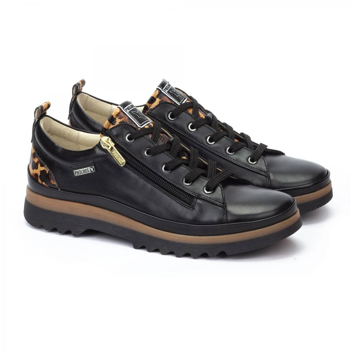 피콜리노스 컴포트 레이스업 지퍼 캐주얼 스니커즈 VIGO W3W-6979C13 BLACK - 상세 이미지 2