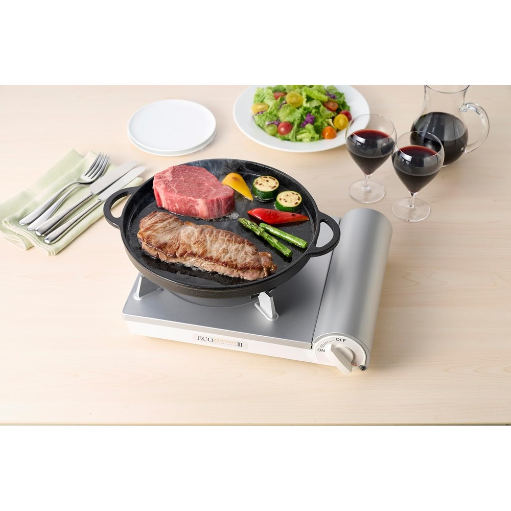 이와타니 카세트 후 에코 프리미엄Ⅲ 휴대용 가스레인지 내연식 고화력 일본제 CB-EPR-3