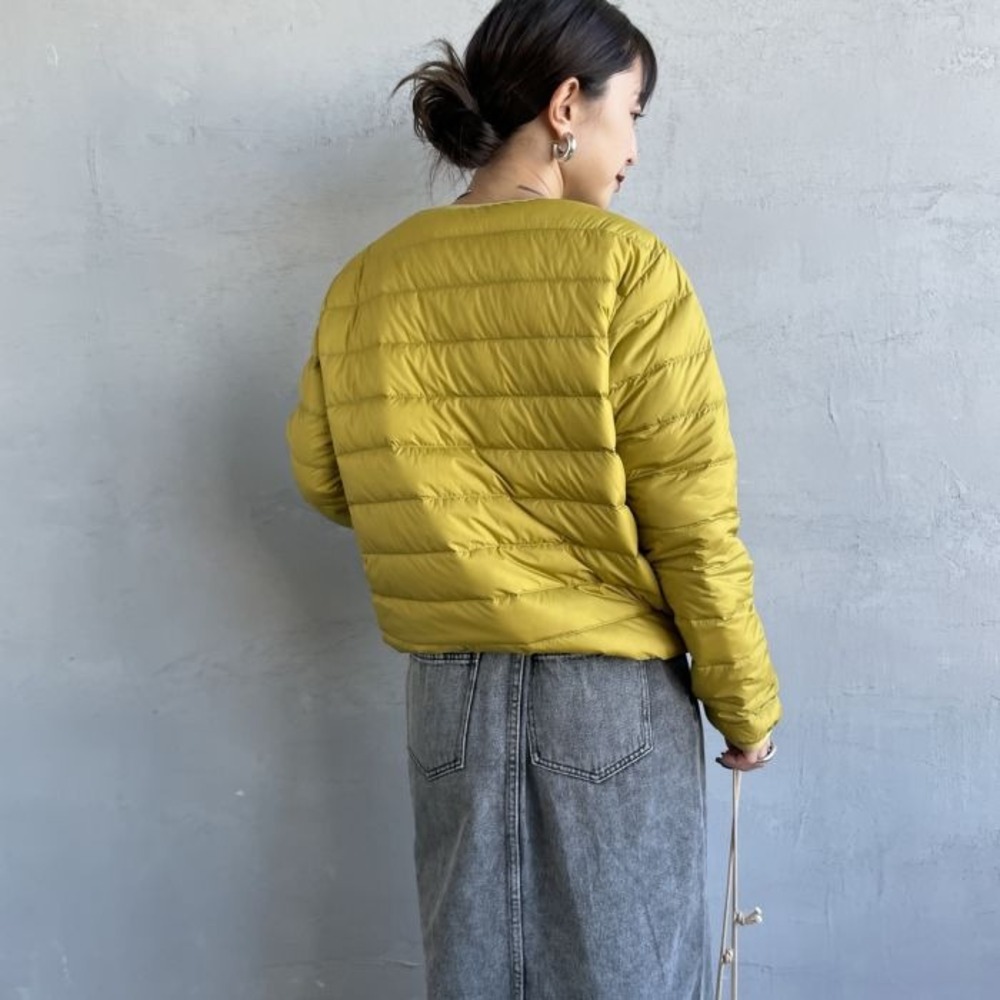 단톤 크루넥 이너 다운 경량 재킷 여성 2025AW DT-A0001RRT 머스타드 이미지 7