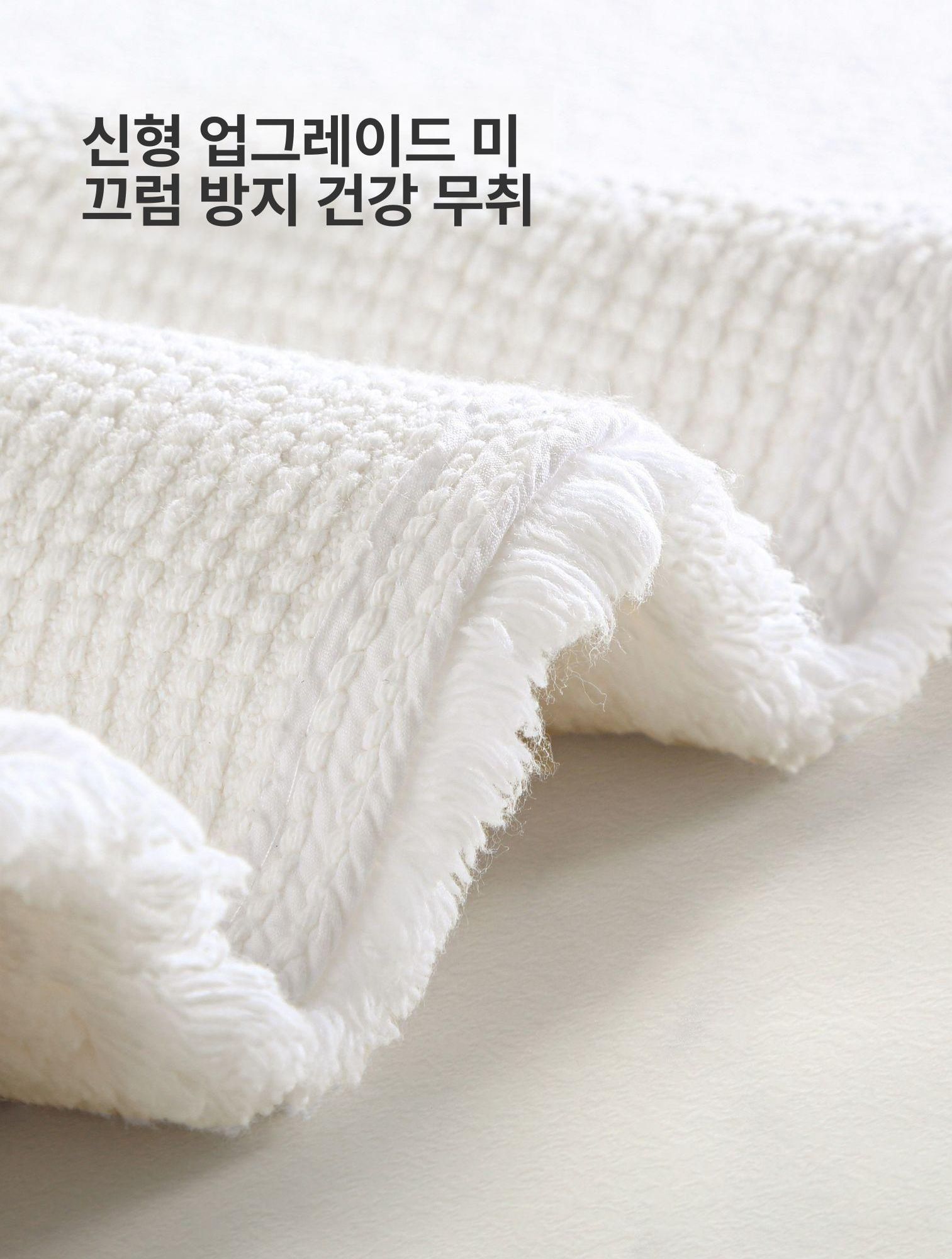 폭신한 호텔 발매트 부드러운 발수건 호텔식 뽀글이 발수건러그 블루 라벨 화이트 40x60cm 순면 - 상세 이미지 4