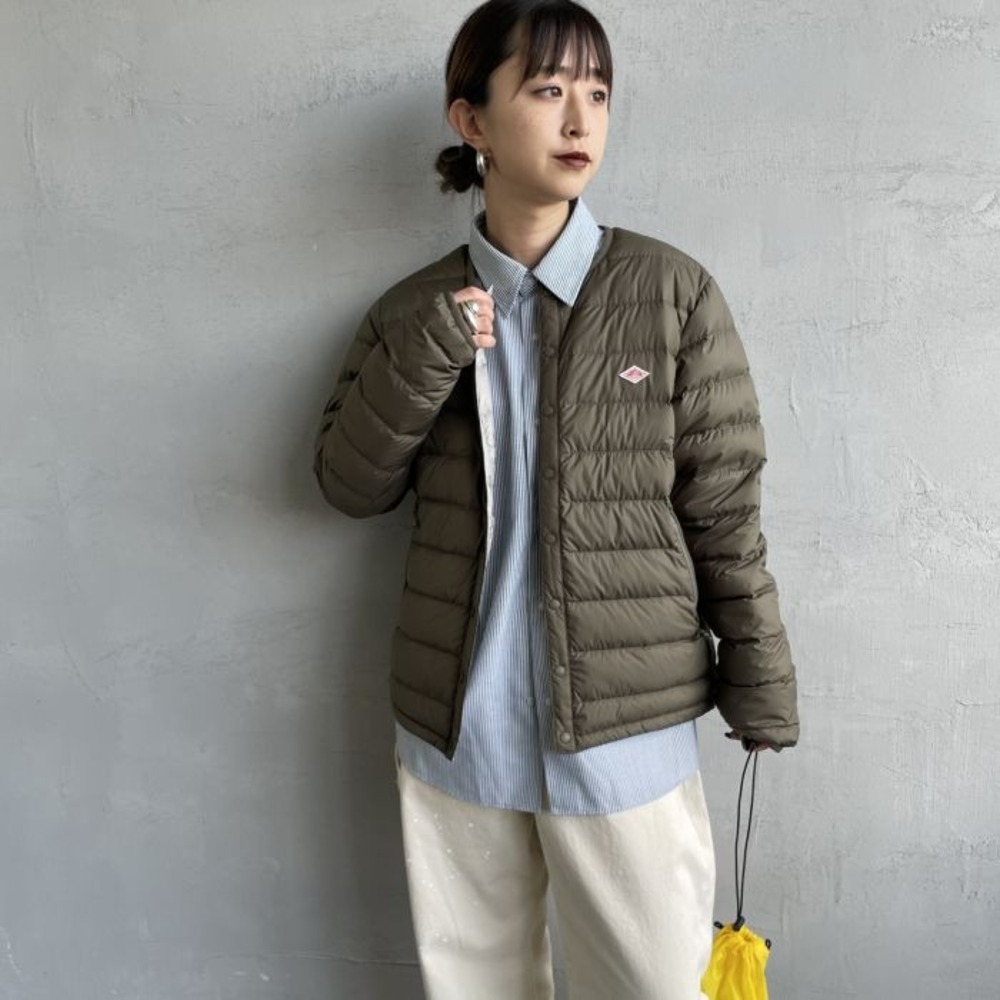 단톤 크루넥 이너 다운 경량 재킷 여성 2025AW DT-A0001RRT 올리브 이미지 8