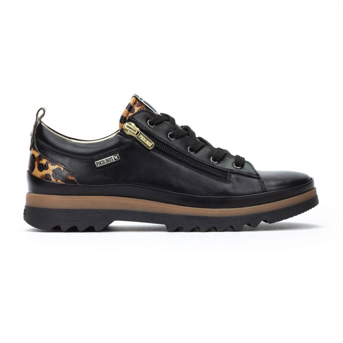 피콜리노스 컴포트 레이스업 지퍼 캐주얼 스니커즈 VIGO W3W-6979C13 BLACK - 메인 이미지
