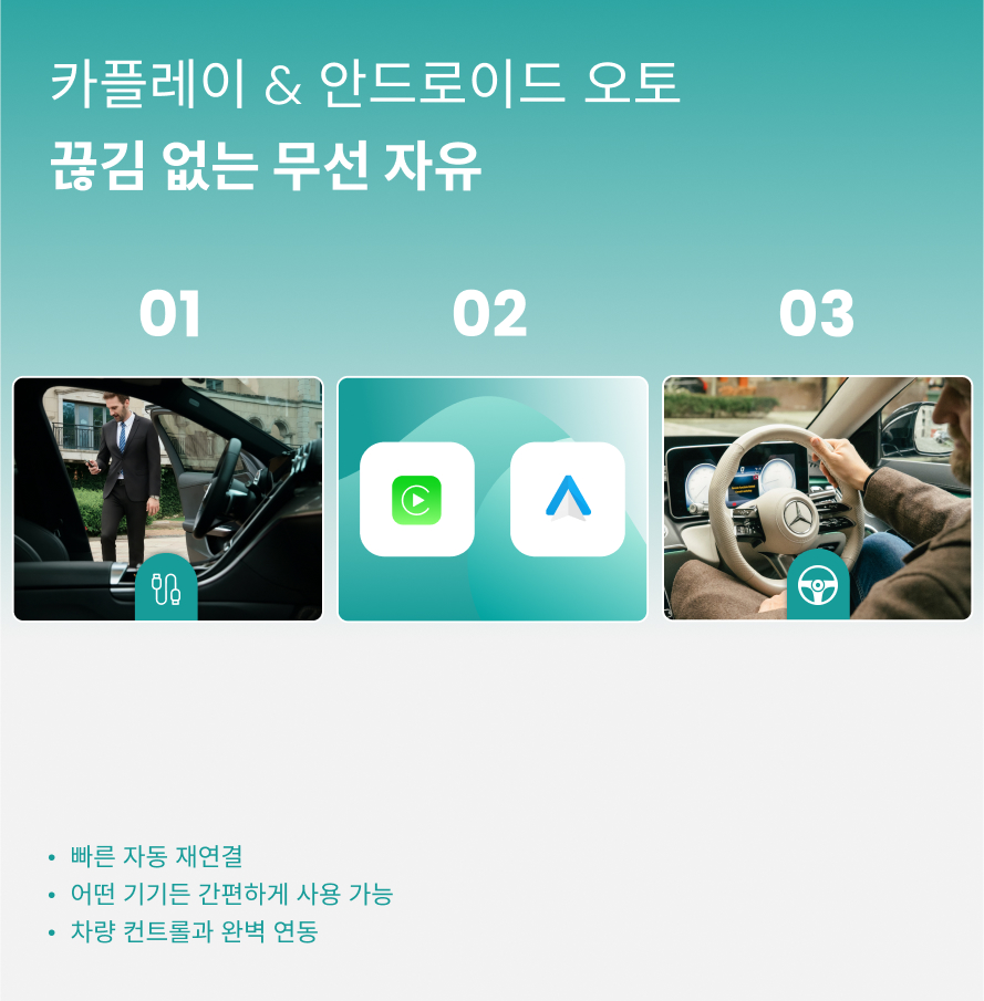 오토캐스트 Play2 Video Ultra 무선 카플레이/안드로이드 오토 올인원 어댑터 상품 이미지
