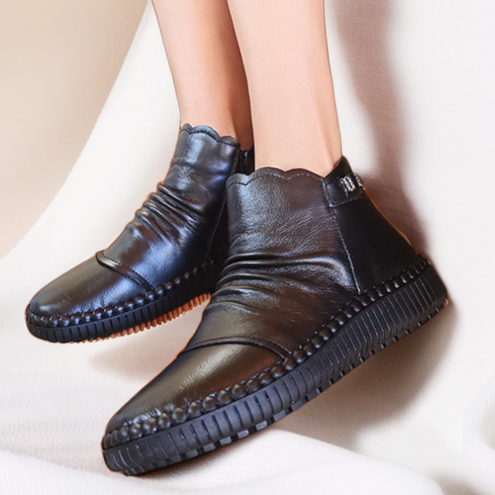 소가죽 방한 부츠 발편한 털 겨울 신발 588 - 상세 이미지 2