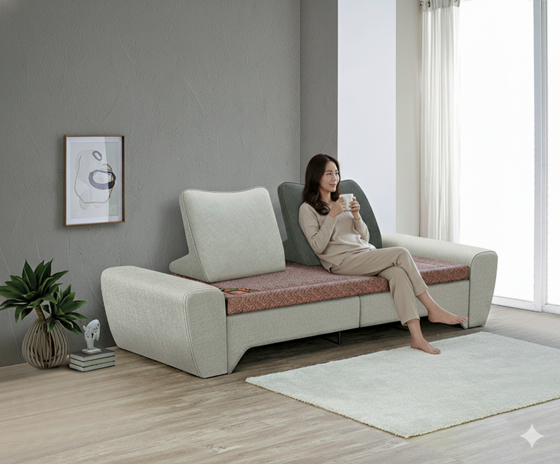 따숨마루 침대 쇼파 겸용 허리 1인 삼각 등받이쿠션