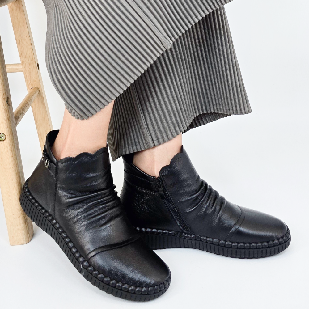 소가죽 방한 부츠 발편한 털 겨울 신발 588 - 상세 이미지 5