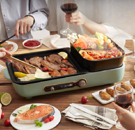 [해외]이국주불판 연기안나는전기그릴 고기굽기 삼겹살 불판