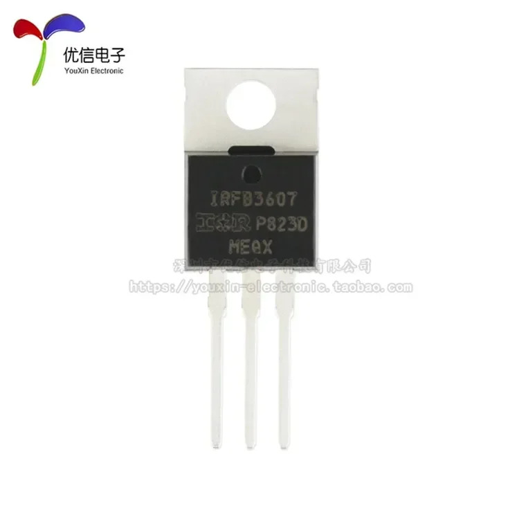 50pcs IRFB3607PBF TO-220 N 채널 75V/80A 인라MOSFET 전계 효과 트랜지스터
