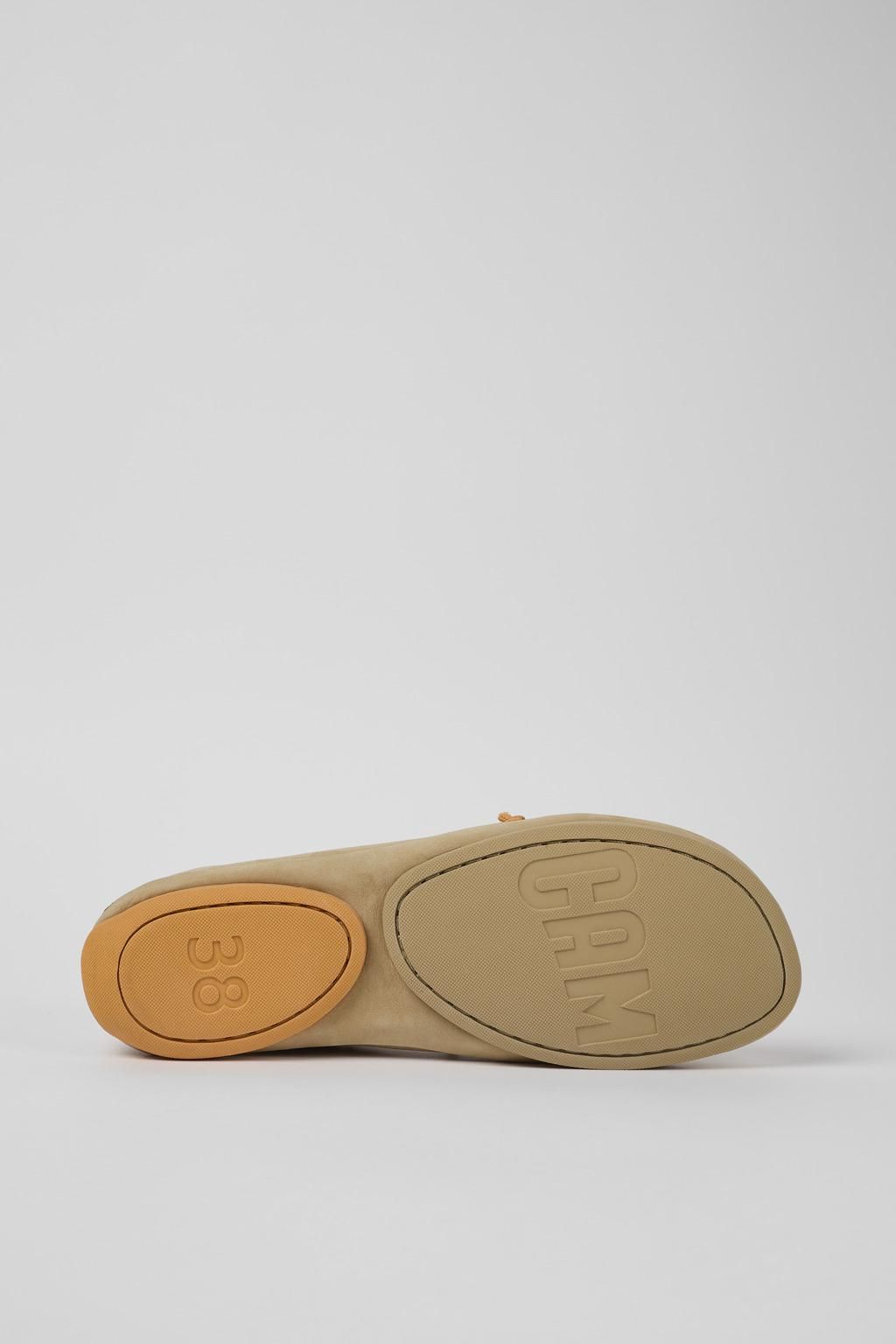 캠퍼 컴포트 베이지 레더 여성 스트랩 플랫슈즈 K400194-030 BEIGE - 상세 이미지 5
