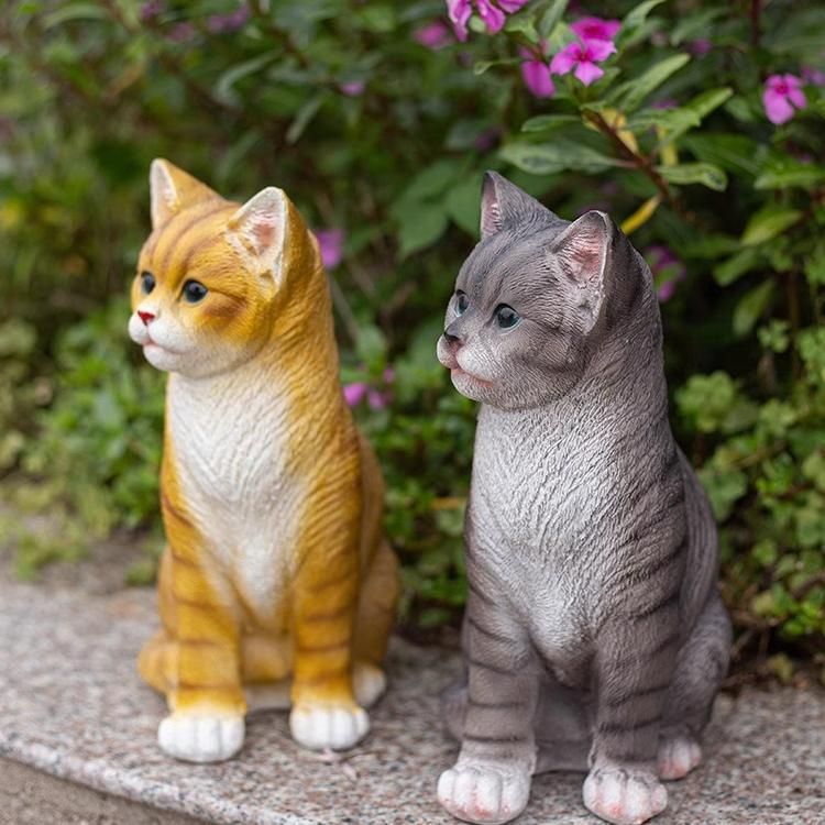 정원 귀여운 고양이 야외 조경 장식 유치원 동물 조각상 - 상세 이미지 4