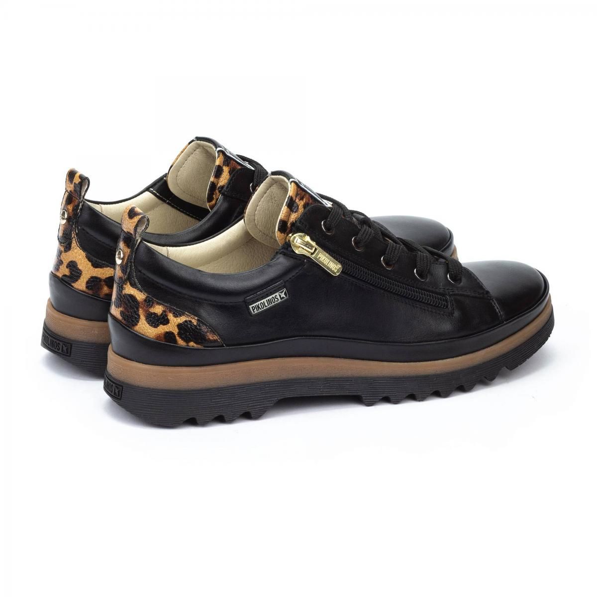 피콜리노스 컴포트 레이스업 지퍼 캐주얼 스니커즈 VIGO W3W-6979C13 BLACK - 상세 이미지 4