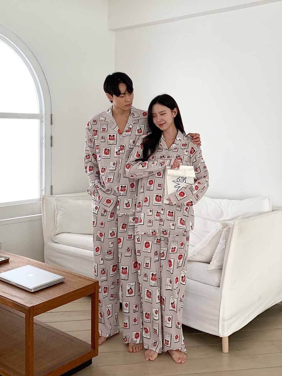 디즈니 커플 카툰미키잠옷세트 긴팔 긴바지 파자마 홈웨어 선물 - 상품 이미지