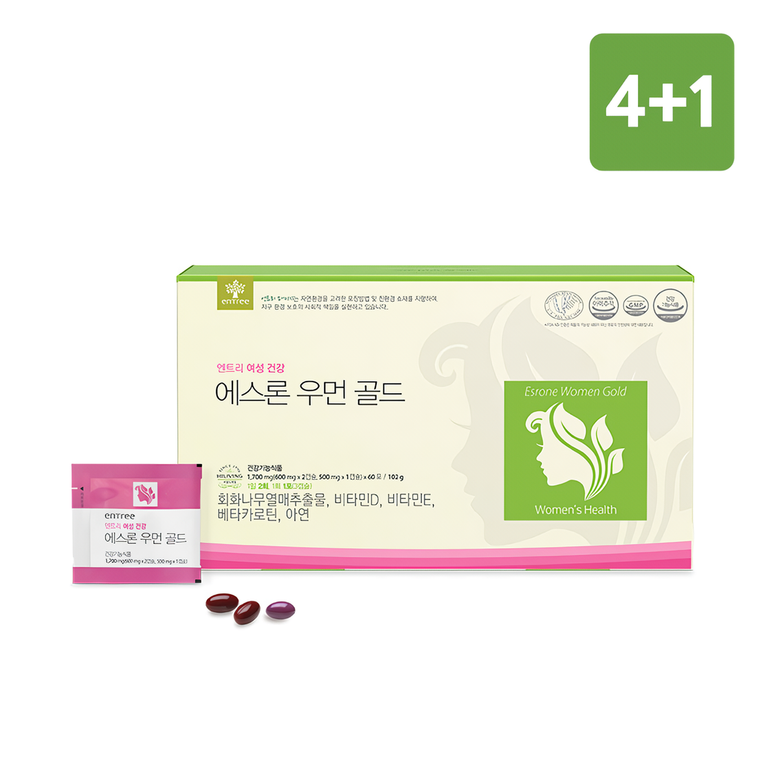 에스론 우먼 골드 4+1 갱년기 폐경기 여성 엔트리 호르몬 영양제 - 메인 이미지