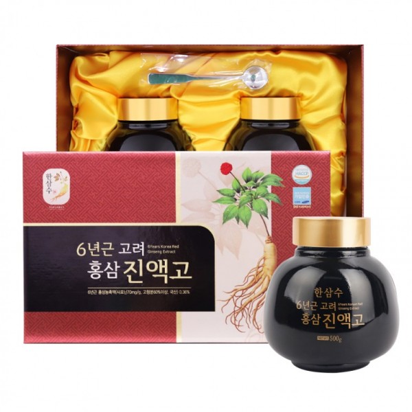 홍삼진액고 6년근 홍삼 농축액 피로회복 국내산 부모님 가족 명절 선물세트 500g2병 - 상세 이미지 2