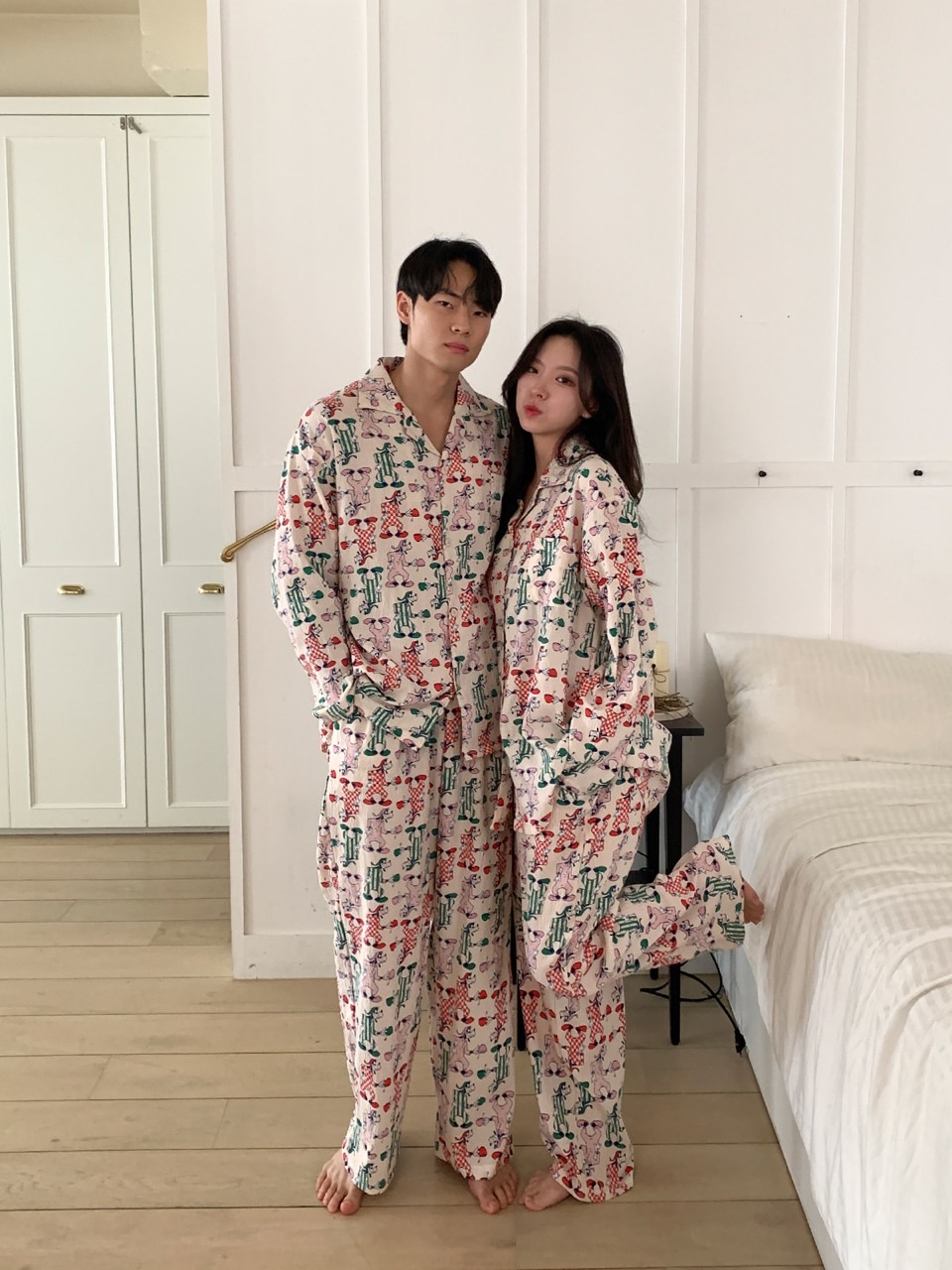 디즈니 커플 파자마구피잠옷세트 긴팔 긴바지 파자마 홈웨어 선물 이미지 6