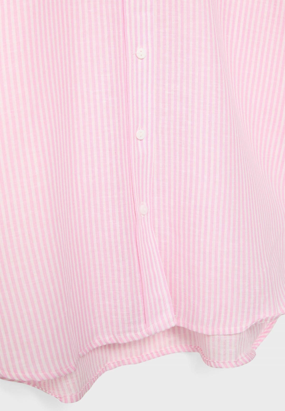 스트라디바리우스 페일핑크 린넨 블렌드 루즈핏 긴팔 셔츠 2027/022 BUBBLEGUM PINK - 상세 이미지 3