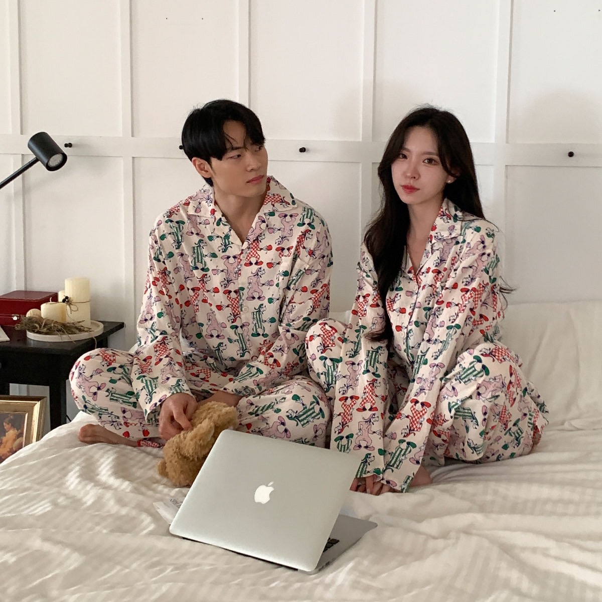 디즈니 커플 파자마구피잠옷세트 긴팔 긴바지 파자마 홈웨어 선물 - 상세 이미지 2