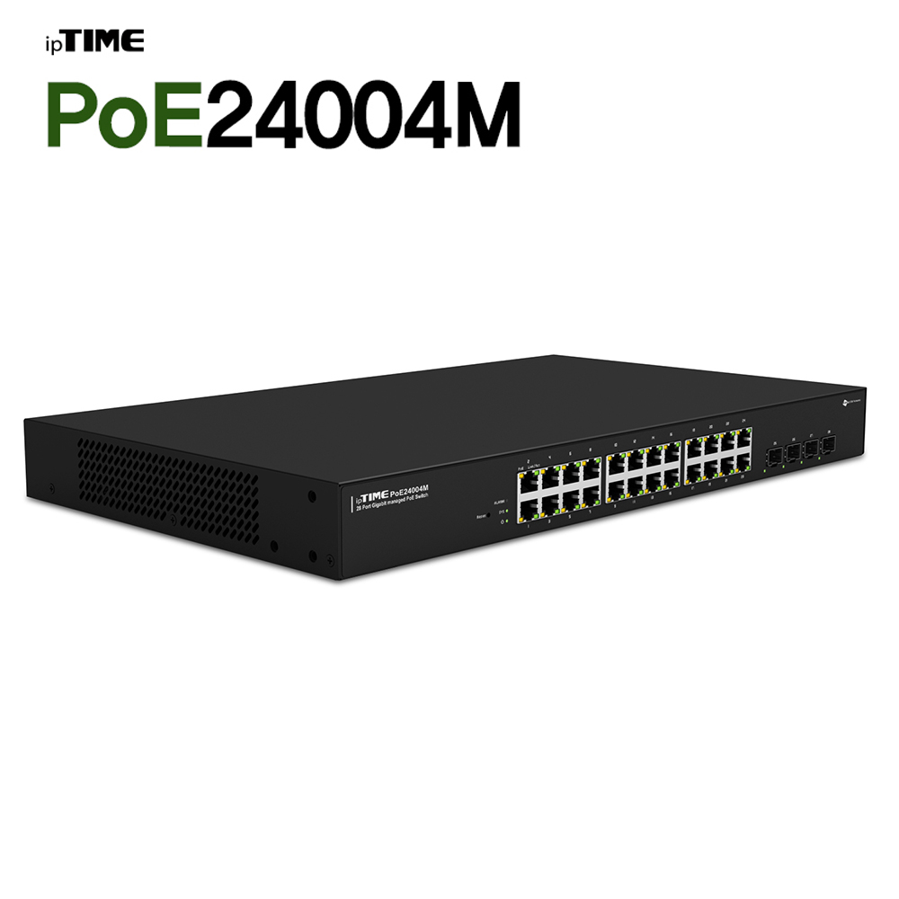 ipTIME 스위칭허브 POE24004M 24포트 랜포트 네트워크 무선AP - 상품 이미지