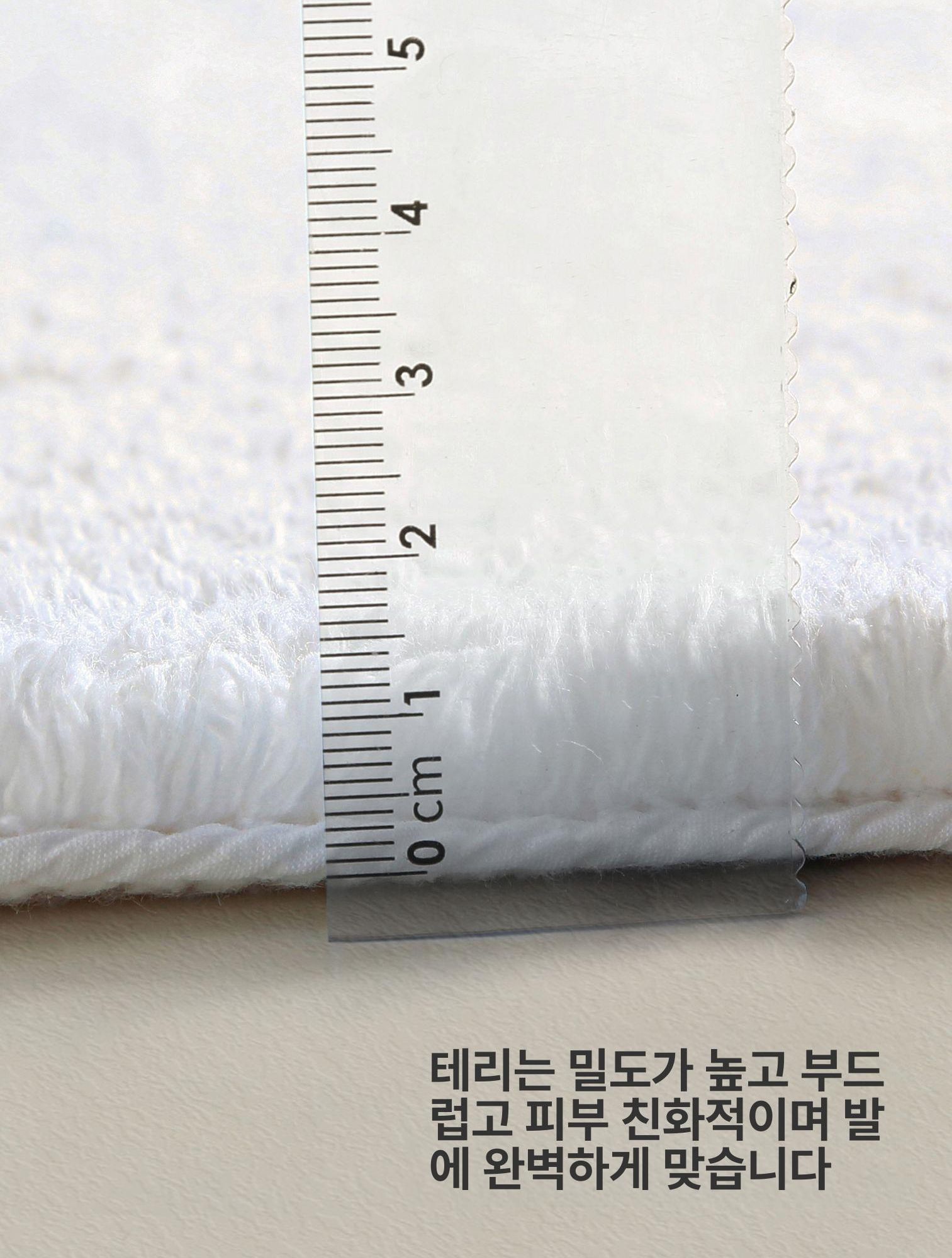 폭신한 호텔 발매트 부드러운 발수건 호텔식 뽀글이 발수건러그 블루 라벨 화이트 40x60cm 순면 - 상세 이미지 3