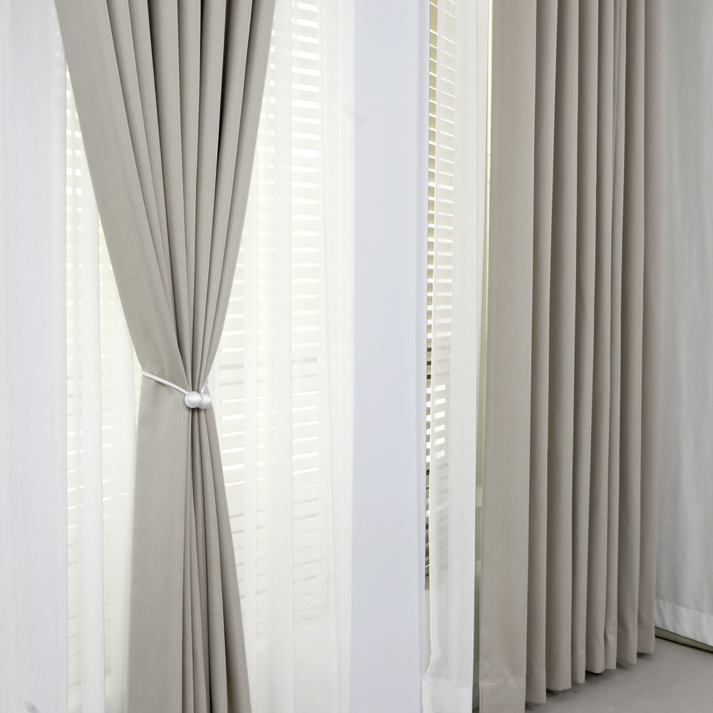 [맞춤] 제니스 암막커튼 베이지(국내산) - 핀형 아일렛형