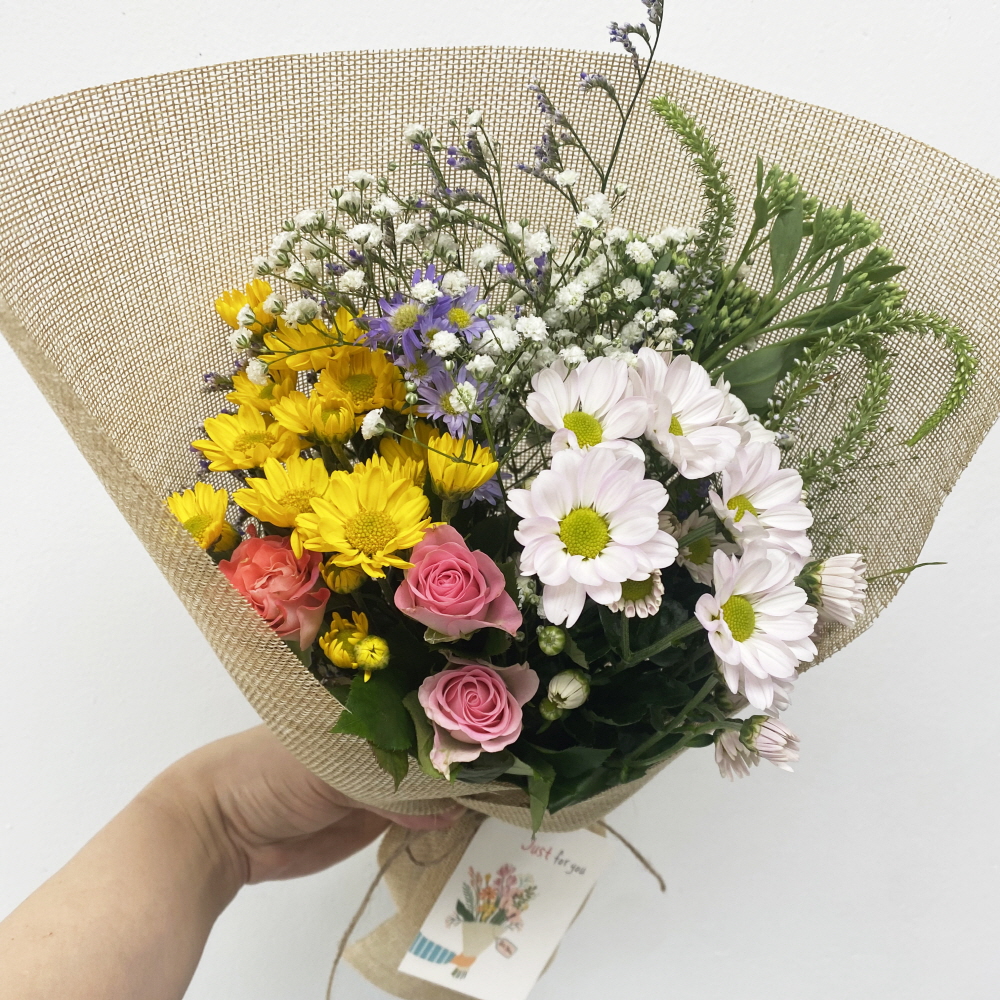 생화 들꽃 꽃다발 셀프웨딩 헤어변형 꽃배달 싼곳 꽃배송 - 상세 이미지 5