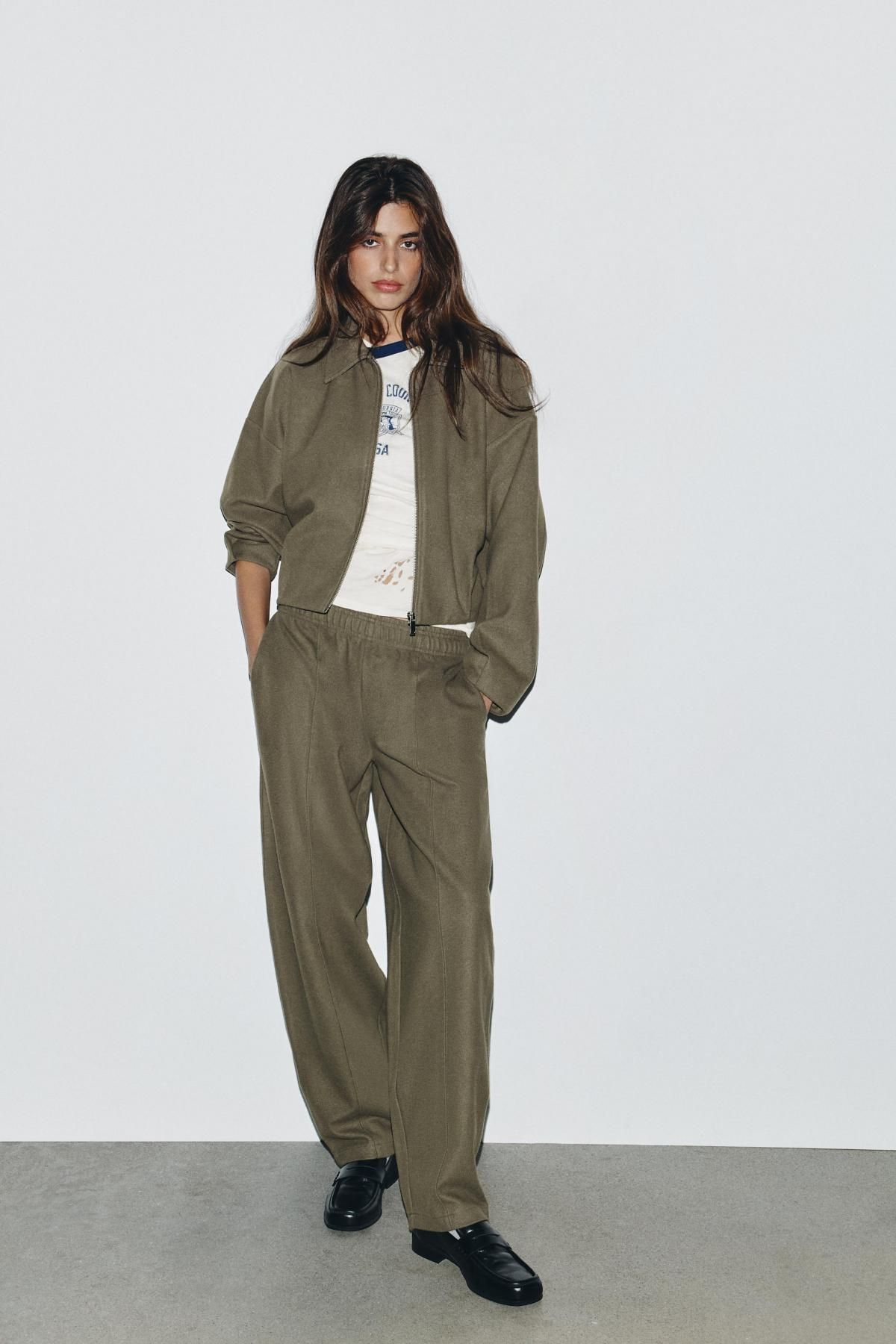 자라 소프트 테크니컬 집업 봄버 재킷 4174/848 KHAKI - 상세 이미지 2
