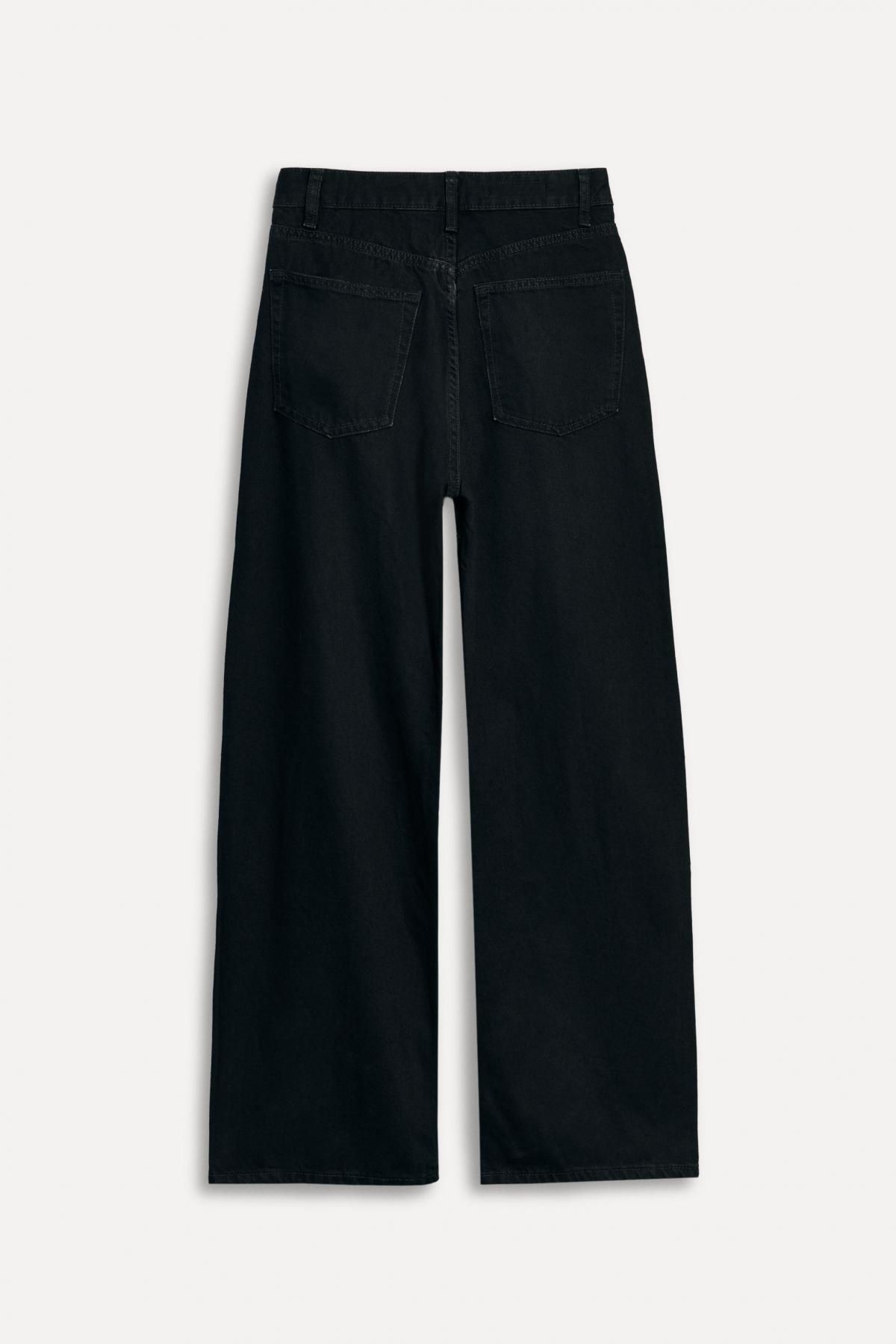 자라 하이라이즈 커브드핏 데님 와이드 진 50주년 8727/111 BLACK - 상세 이미지 3