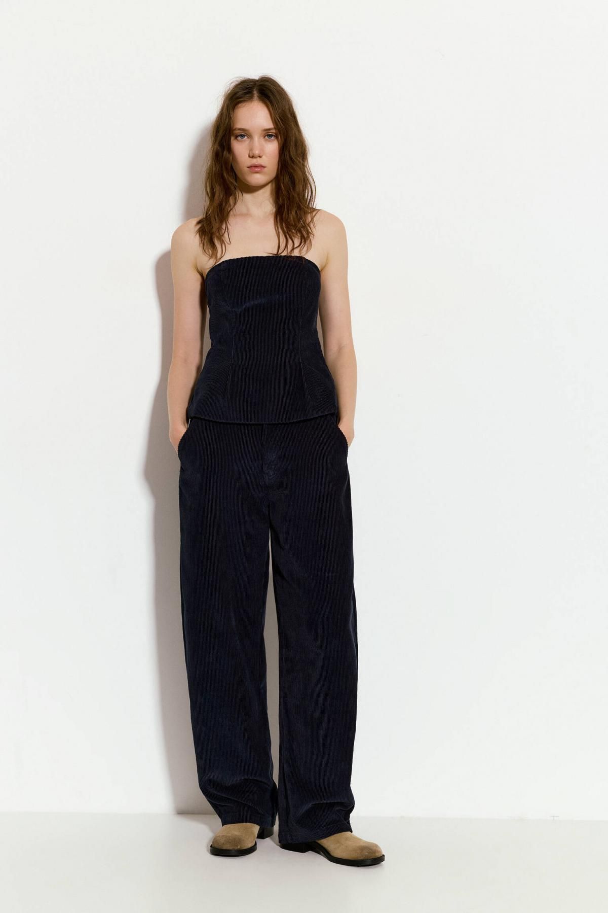 풀앤베어 코듀로이 벌룬핏 배기 팬츠 7674/317 BLUE - 상세 이미지 3