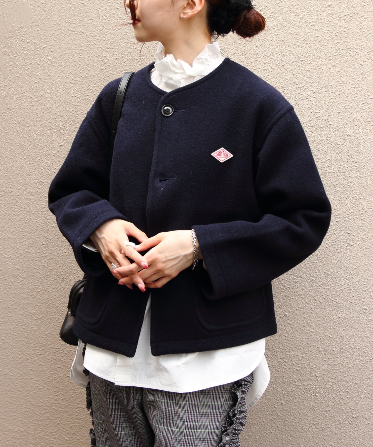 단톤 울 노카라 재킷 라이트 파일 노카라 자켓 25F/W DT-A0013 M.GREY, 36 - 상세 이미지 5