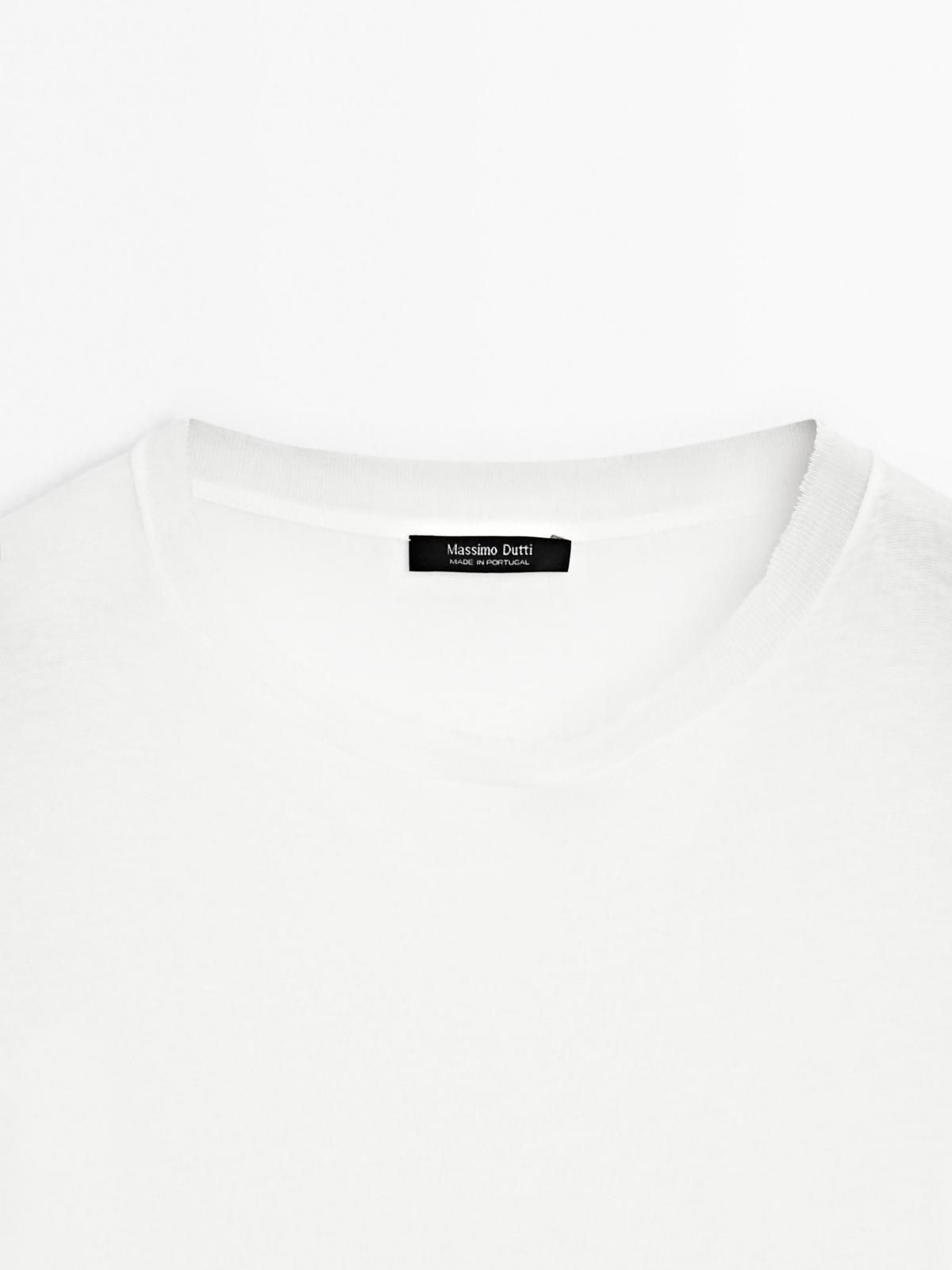 마시모두띠 100 코튼 슬림핏 크루넥 긴팔 티셔츠 6805/117 OFF WHITE 이미지 6