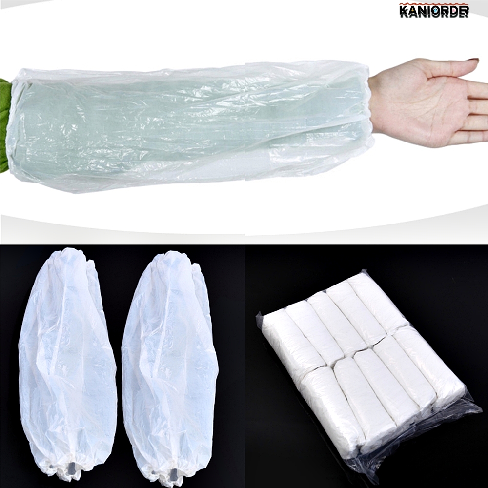 비닐토시 위생 일회용토시 공장 작업 미술 학교 업소용 팔토시 100매 - 상품 이미지