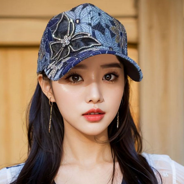 플라워 나비 메쉬 캡 레이스 메쉬 볼캡 여름 - 상품 이미지
