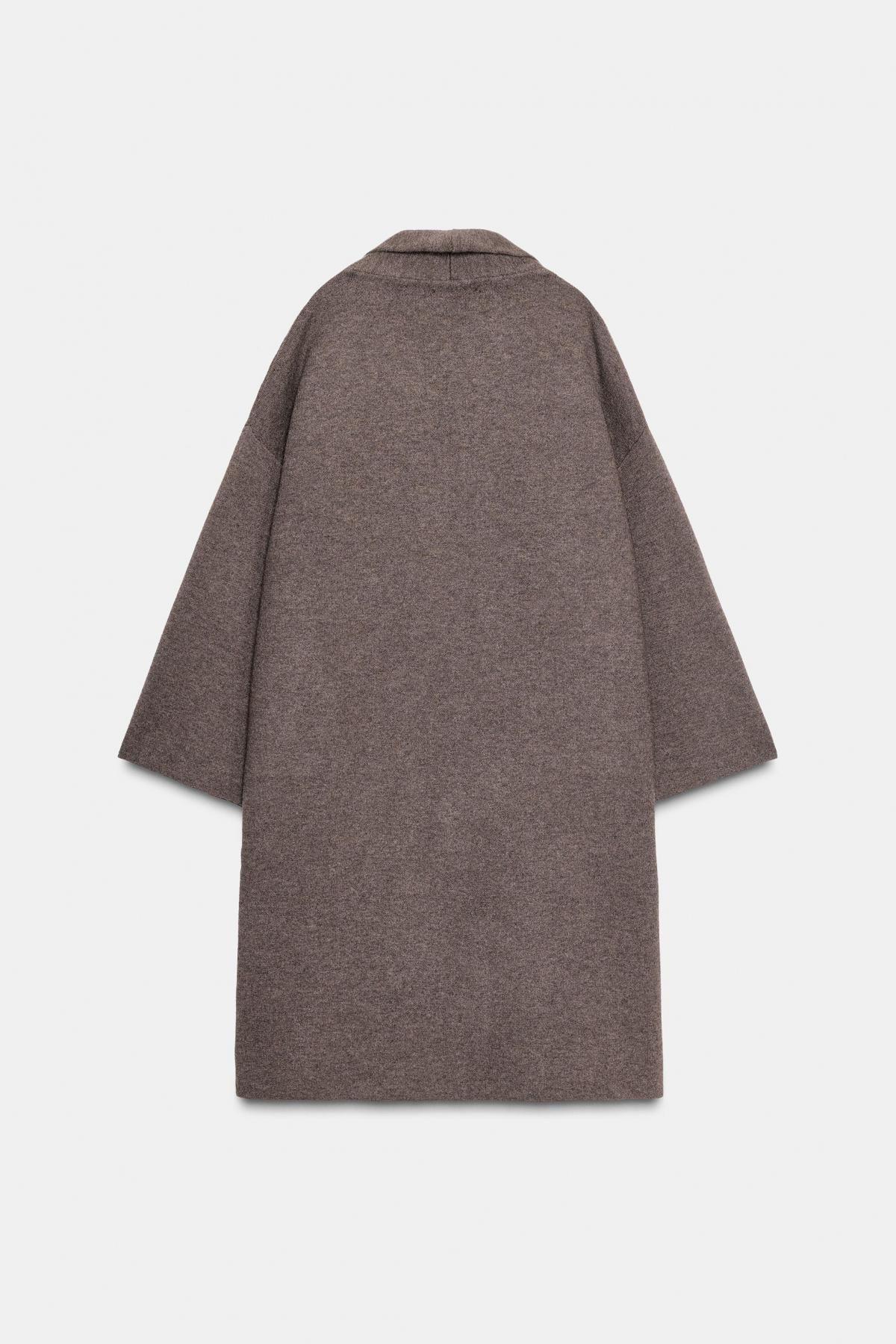 자라 포켓 오픈 롱 니트 가디건 코트 2756/148 BROWN / TAUPE - 상세 이미지 2