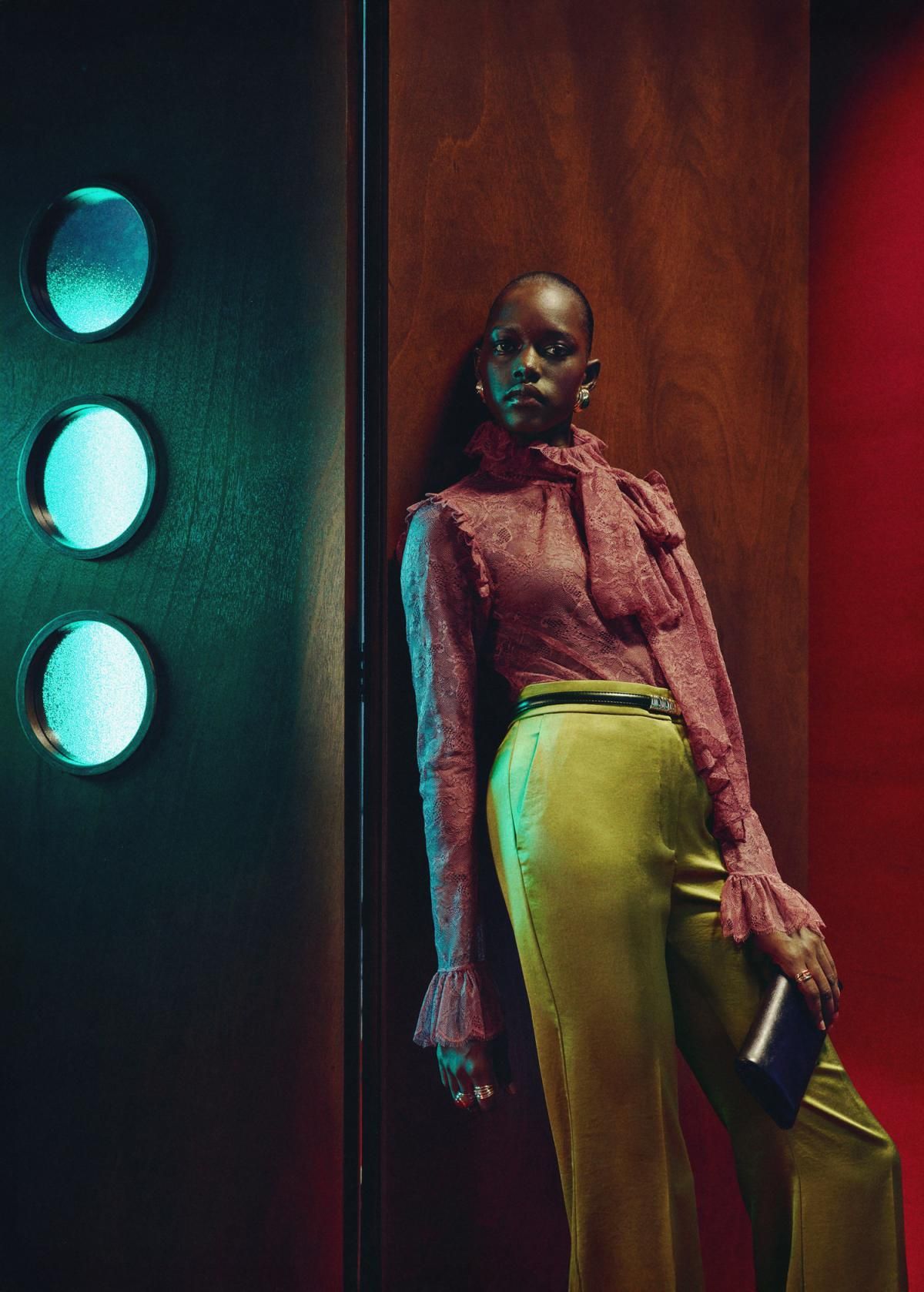 망고 새틴 스트레이트핏 슬랙스 팬츠 17039122 AMARILLO - 상세 이미지 2