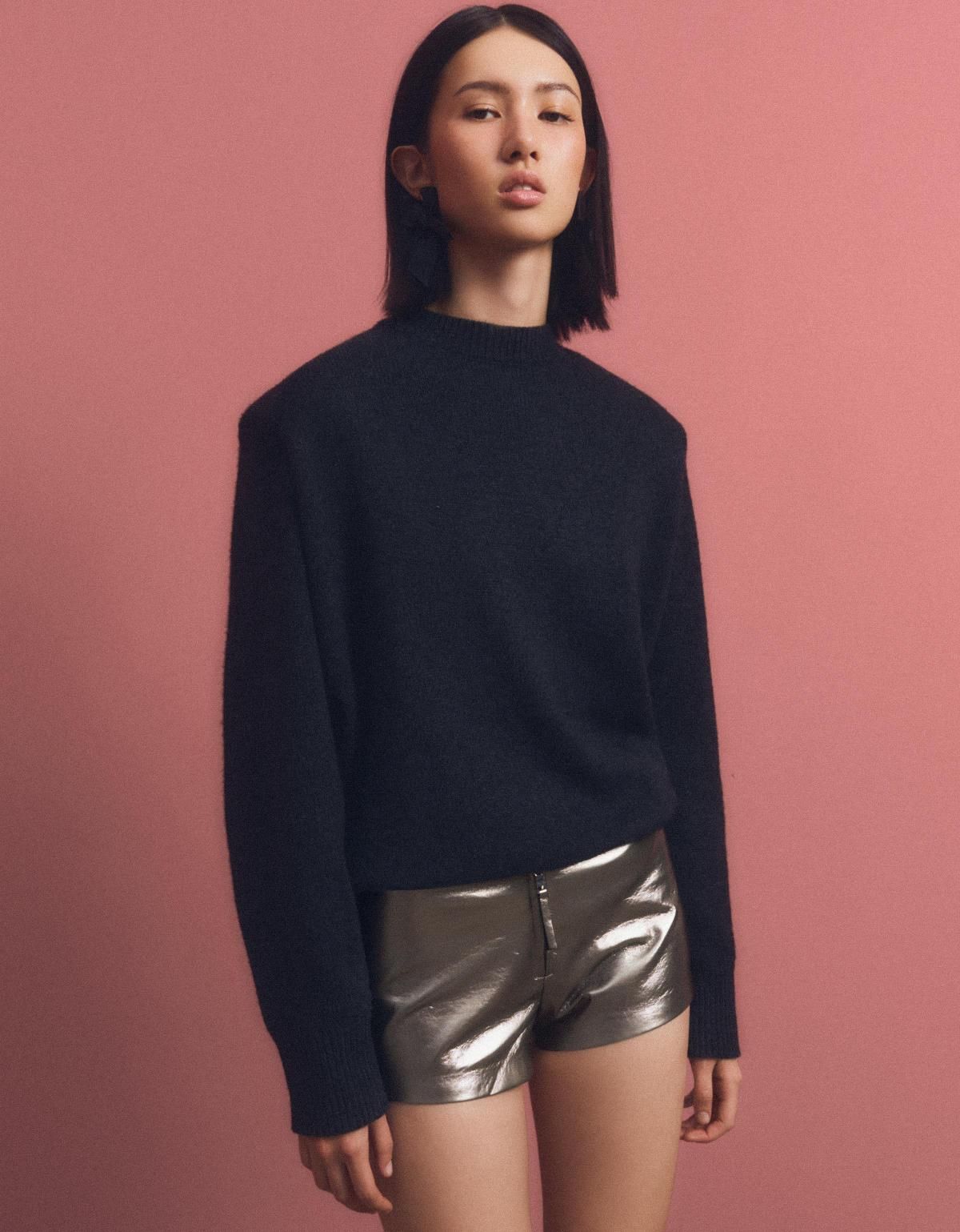 버쉬카 메탈릭 레더 이펙트 숏츠 8361/710 SILVER - 상세 이미지 5