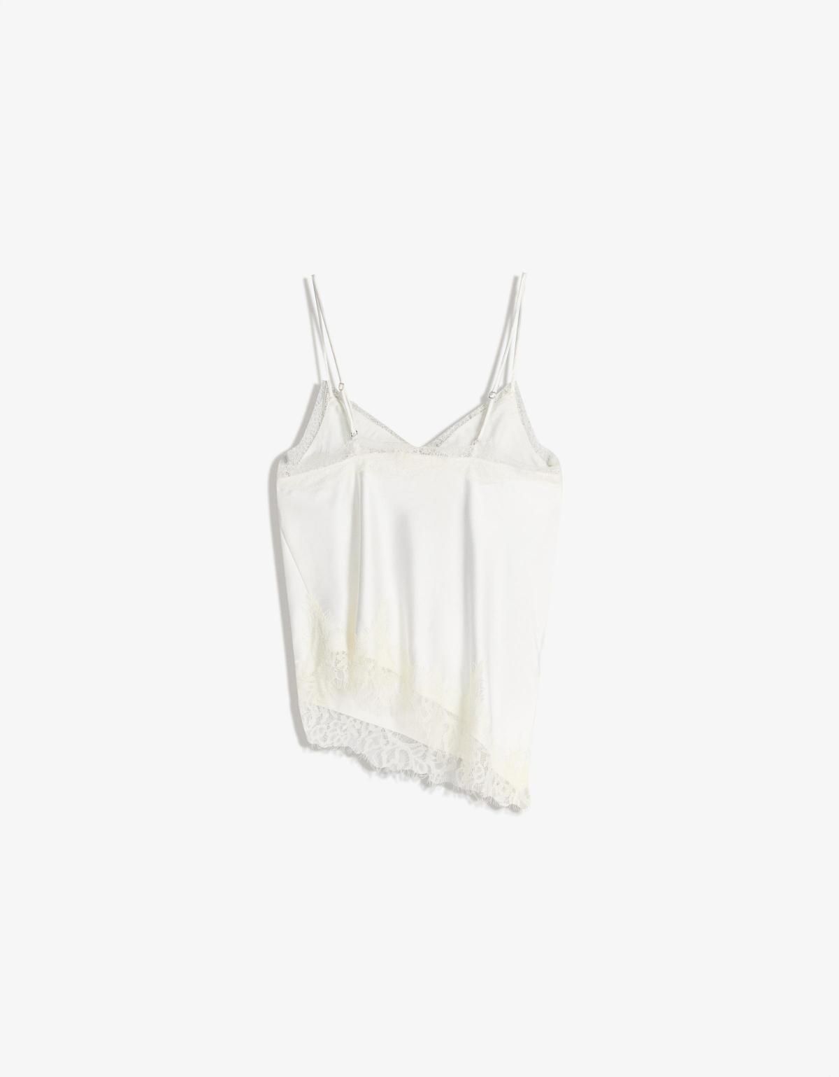 버쉬카 트렌디 새틴 비대칭 스트랩 탑 8817/692 CREAM - 상세 이미지 2