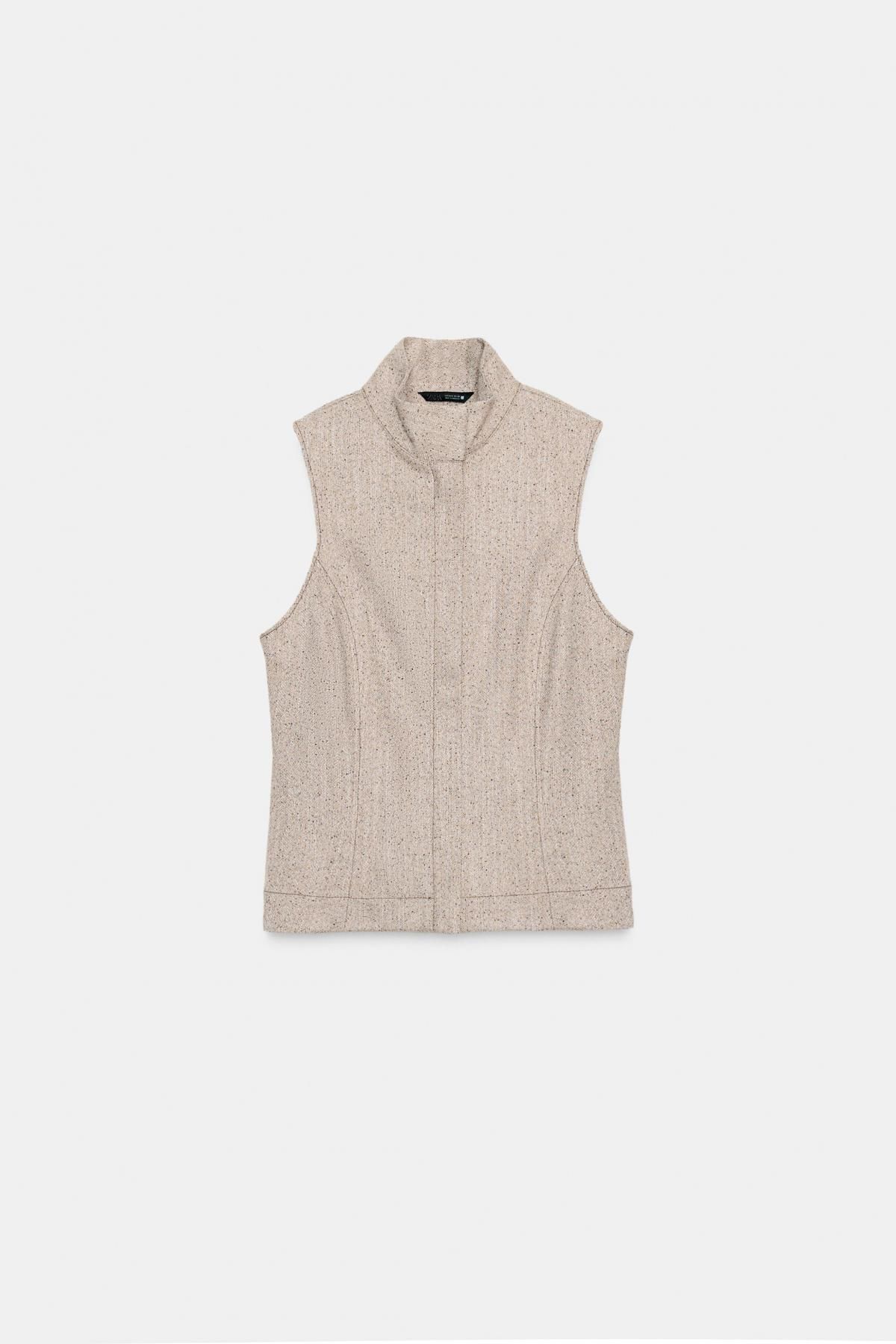 자라 테크니컬 하이넥 민소매 베스트 9549/758 CAMEL - 메인 이미지