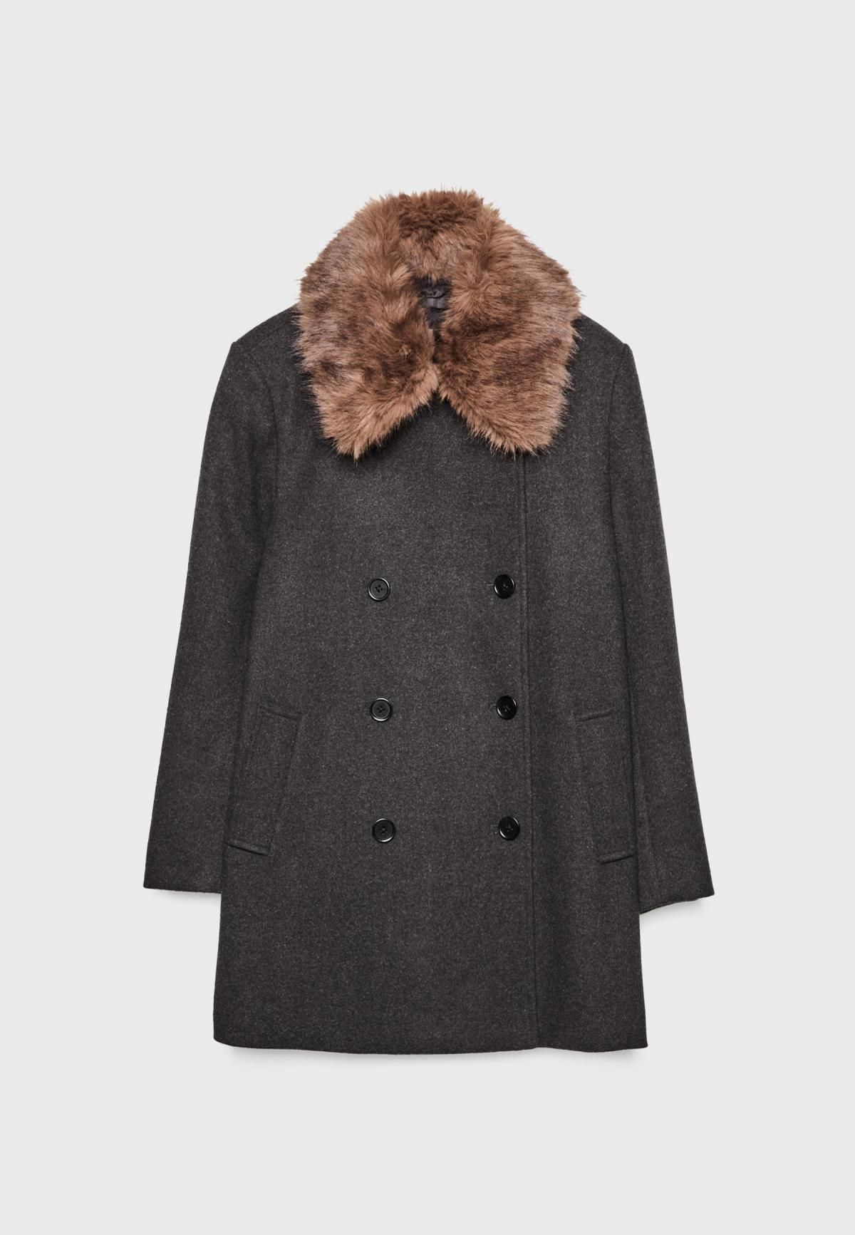 스트라디바리우스 더블브레스트 퍼카라 펠트 롱 코트 5812/788 DARK GREY - 메인 이미지