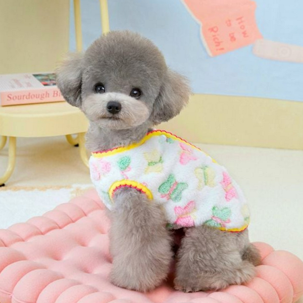 포근 강아지 극세사 조끼 반려동물 강아지 나비 조끼 겨울