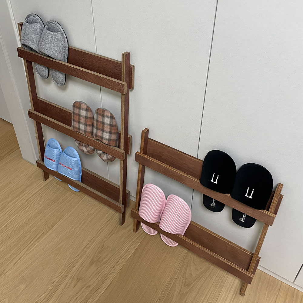 메네 원목 슬리퍼거치대 현관 실내화 수납 3단 - 상세 이미지 3