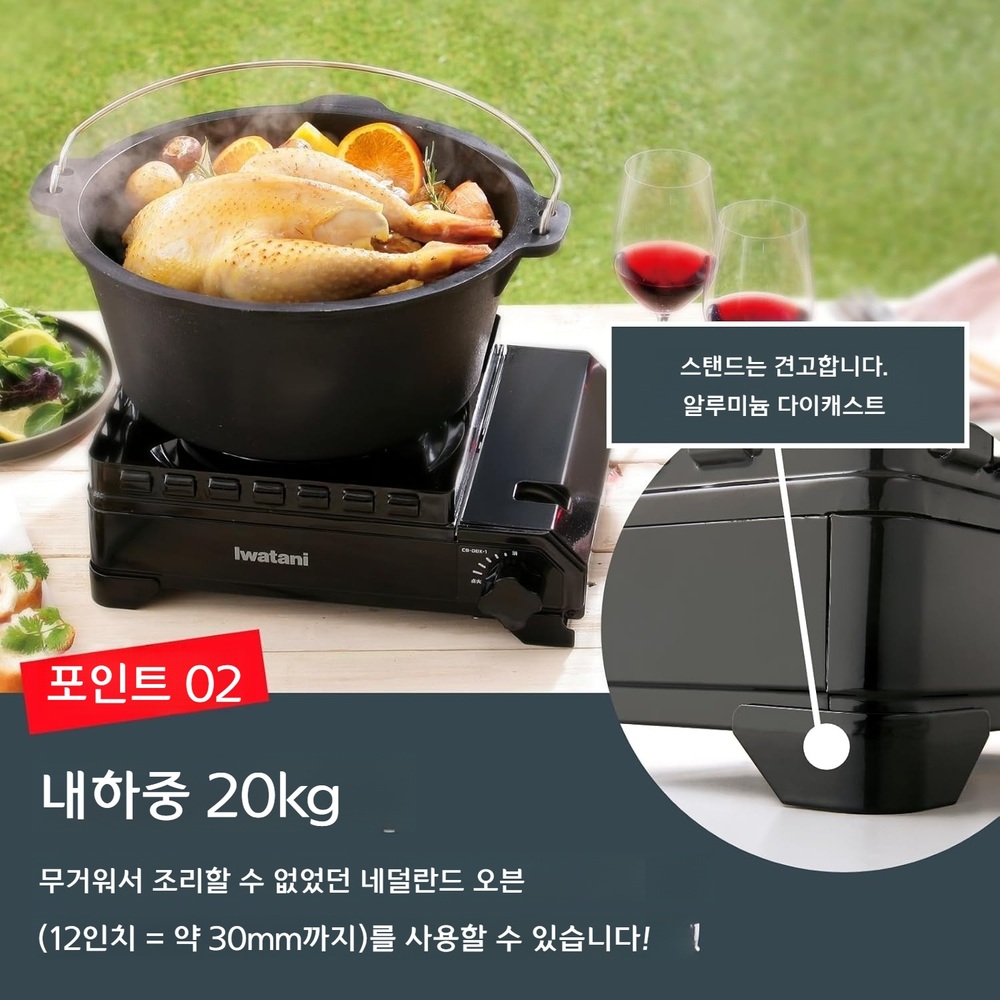 이와타니 카세트후 타프마루 블랙 캠핑 휴대용 가스버너 케이스포함 CB-ODX-1-BK - 상세 이미지 5