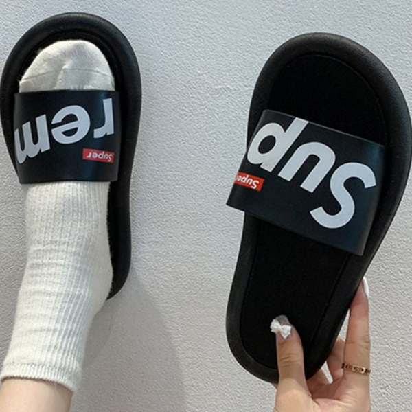 푹신한 남여공용 샌들 커플 샌들 화이트 블랙 레드 - 상품 이미지