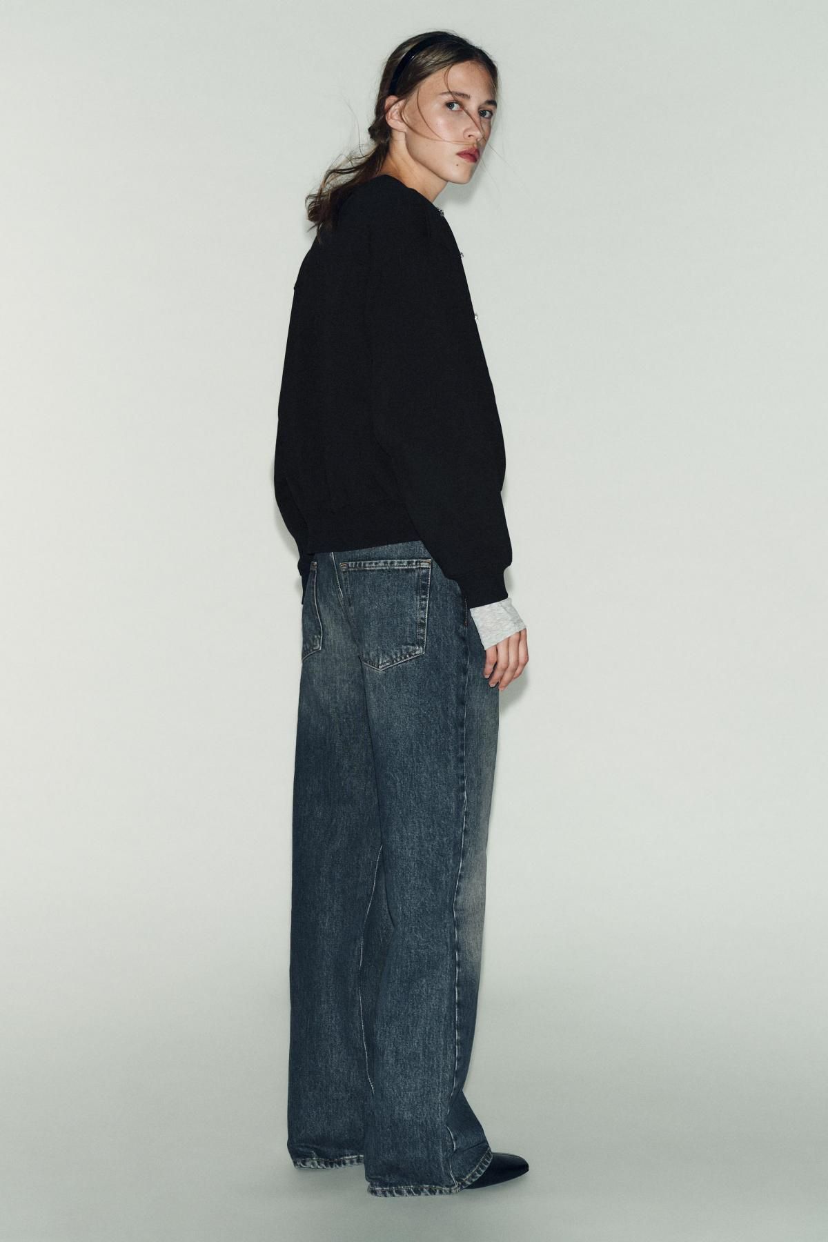 자라 주얼리 라운드넥 스웨트셔츠 1165/859 BLACK - 상세 이미지 5