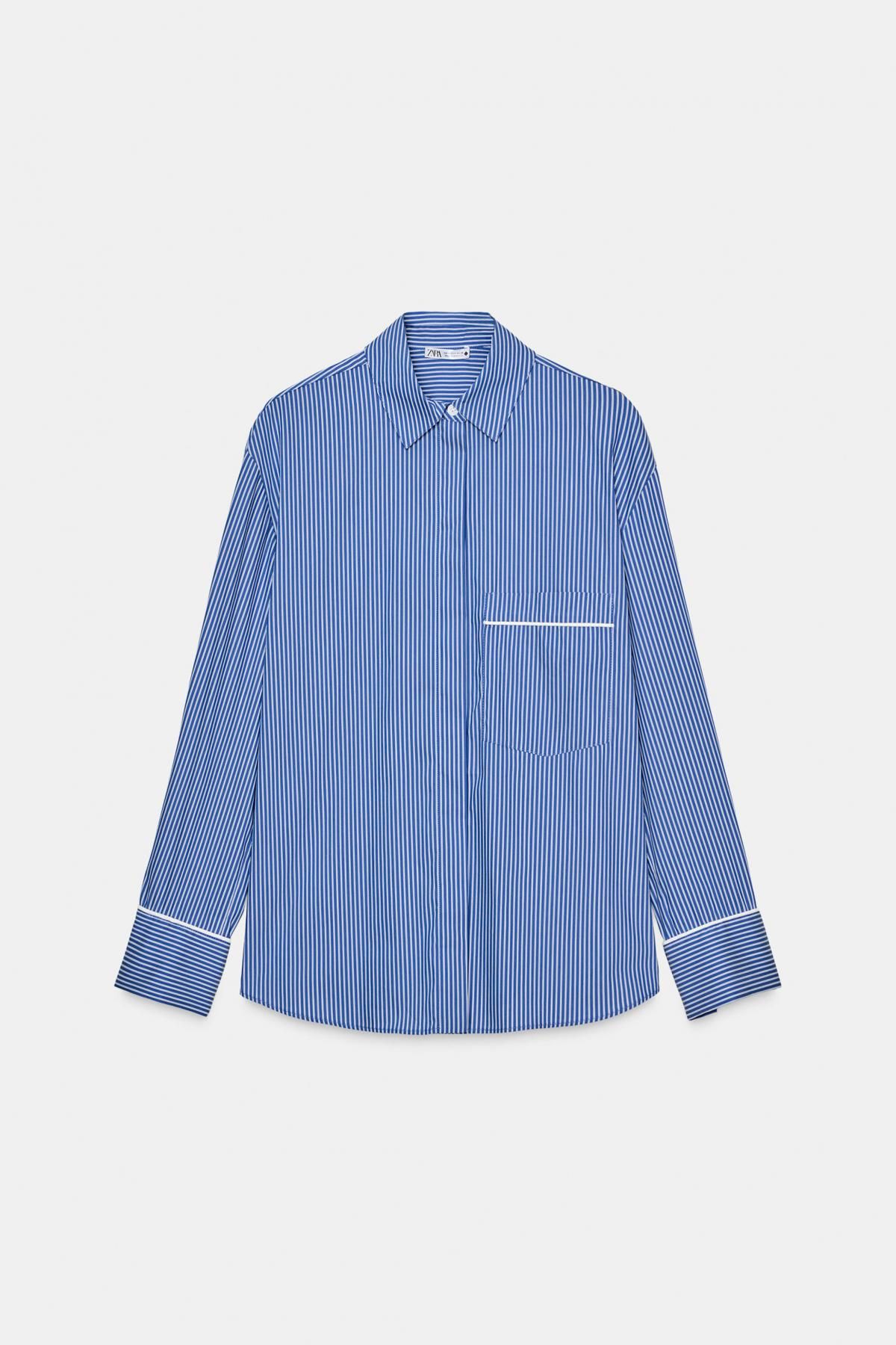 자라 스트라이프 파자마 스타일 긴팔 셔츠 9451/840 BLUE/WHITE - 메인 이미지