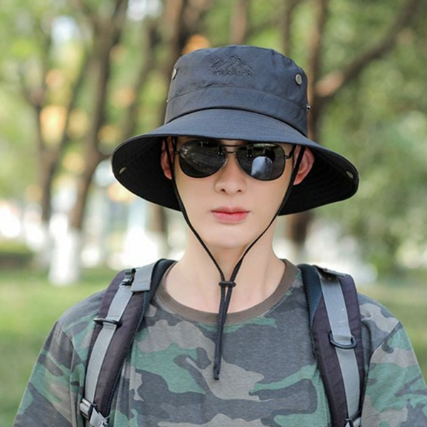 와이드챙 남성 벙거지 모자 사파리 남성 버킷 햇 - 메인 이미지