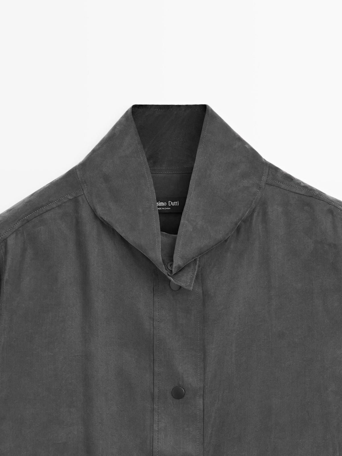 마시모두띠 플루이드 하이넥 스냅버튼 긴팔 셔츠 5176/976 GREY - 상세 이미지 5