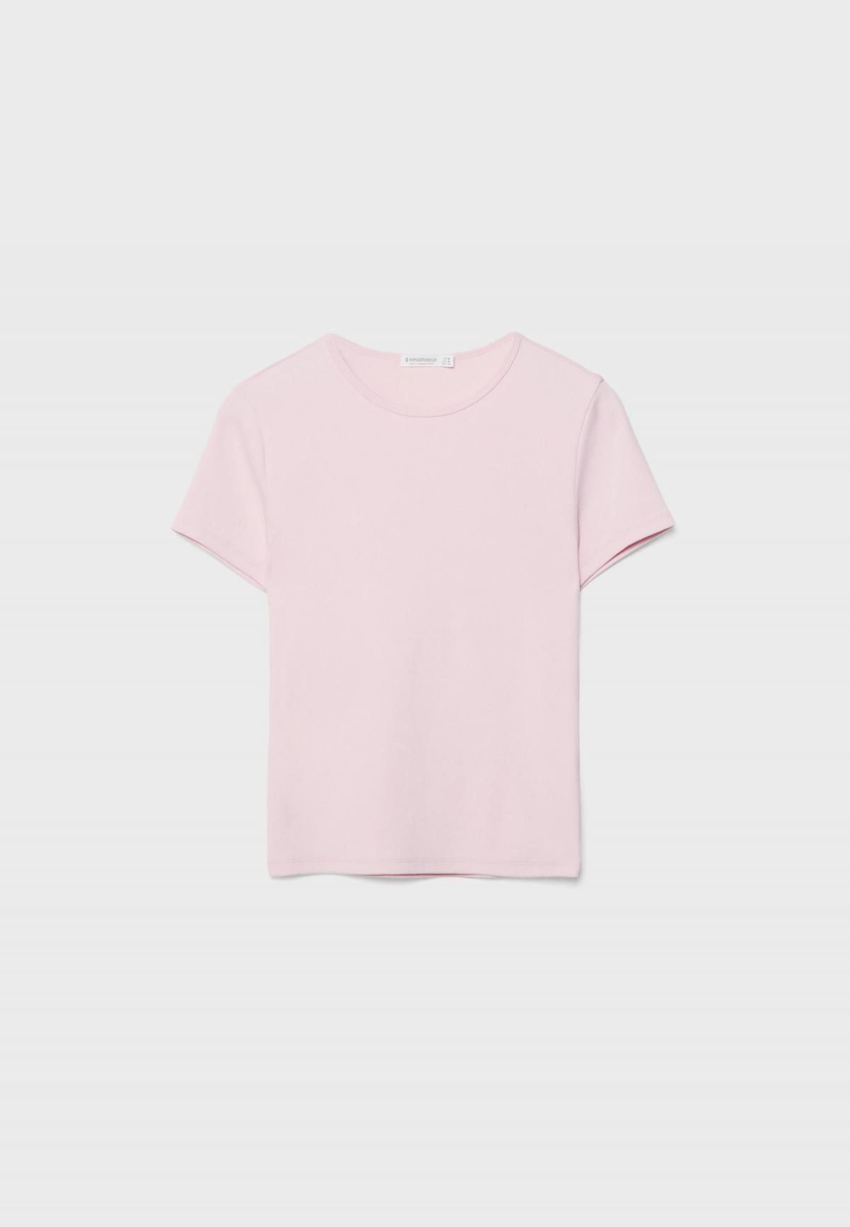 스트라디바리우스 베이직 슬림핏 라운드넥 반팔 티셔츠 2538/246 PASTEL PINK - 상품 이미지