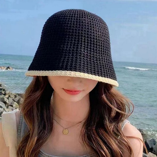 혼방 여성 버킷 햇 데일리 버킷 햇 벙거지 밀짚 - 메인 이미지